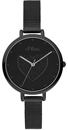 s.Oliver DamenArmbanduhr Analog Quarz Edelstahl SO-3834-MQ