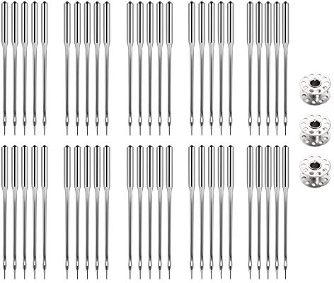 Nähmaschinennadeln 100 Stück, IKWOLETI Jersey Nadeln für Nähmaschine, Universeller Reguläre Spitze Overlock Nadeln für Singer, Brother, Janome, Varmax, Größen HAX1 65/9, 75/11, 90/14, 100/16, 110/18