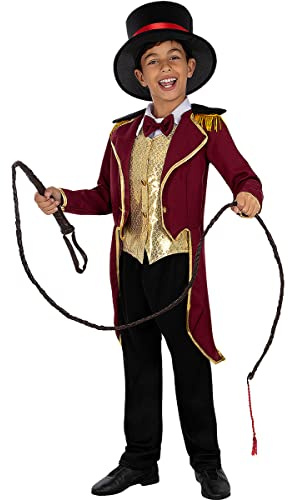 Funidelia | Disfraz de domador para niño Domador, Circo, Original y Divertido - Disfraz para niños y divertidos accesorios para Fiestas, Carnaval y Halloween - Talla 10-12 años - Rojo
