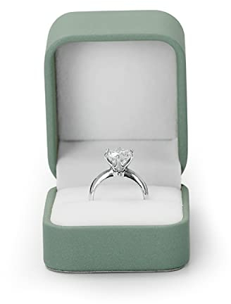 Oirlv PU Leder Olive Grün Klassisch Ringbox Ringbox Verlobung Ringschatulle für Hochzeit,Vorschlags
