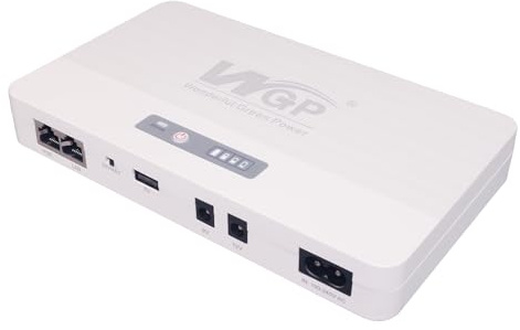 Yangers Mini UPS 12V Fuente de alimentación ininterrumpida, 10400mAh Banco de energía para Pilas ups batería de Respaldo para Router Cámara Alarm, única de 5V USB QC 9V 12V DC 24V 48V Gigabit PoE