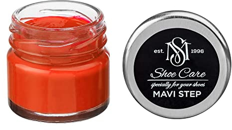 MAVI STEP Creme de Beaute Lederschuhcreme auf Wachsbasis, 128 Bright Orange, 25 ml / 0.85 oz