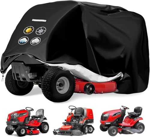 Copertura impermeabile per trattore tosaerba da equitazione, adatta a ponti fino a 137,2 cm, resistente poliestere Oxford 420D, durevole, UV, polvere, sporco, impermeabile, per trattori da giardino