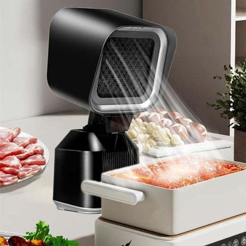 HYQNG Desktop Cooker Hood, Portable Hood, with Large Capacity oil Storage Box, 2 Gears Mode, 3.1㎡/Min Strong Suction, Low Noise, Mini Desktop Cooker Hood for Kitchen, Home, BBQ, Hot Pot