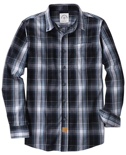 Dubinik® Hemd Herren Langarm Kariert Freizeit Regular Fit | Leicht und Atmungsaktiv, Weich und Bequem, Knopf, Mit Tasche, Bügelfrei, Ganzjährig Tragbar, Lässiger Stil, Pflegeleicht