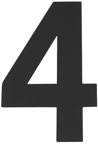 PATIKIL 3.5 Self-adhesive House Numbers for Outside Stick On, 1 Pcs Stainless Steel Address Visibility Signs for House Address Outside Garden Door Mailbox Decor Office Number, Number 4