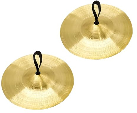 HAICN 2Pcs Finger Cymbals Gold Finger Cymbal Brass Belly Dance Finger Cymbal Musical Instrument Dancing Accessory Finger Musical Instrument for Dancer Party