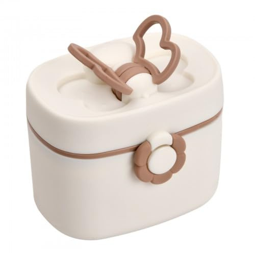 Dispenser per il Latte in Polvere, 410 ml Dosatore Latte In Polvere, Contenitore Latte In Polvere Per Neonati, Ermetico Portatile Dispenser per Alimenti, Alimentazione da Viaggio (Beige)