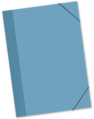 itenga große Zeichenmappe DIN A2 - Farbauswahl - Gummizugmappe Sammelmappe - für Kinder Jugendliche Schüler Mädchen Jungen Erwachsene (pastell blau)