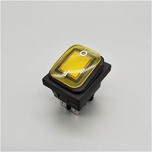 SHOUKAII Interrupteur à Bascule KCD4 20A/250V 4 Broches DPST IP67 Interrupteur à Bascule étanche scellé avec LED 12V 24V 110V 220V 30x22 commutateurs