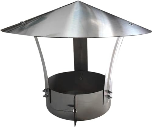 Stainless Steel Chimney Cowl, Chimney Pot Cap Rain and Snow Cover Protector Cap,Roof Cowl, Ducting, Ventilation, Cap, Rain Hat, Hood Adjustable (Size : 80mm/3.15in)