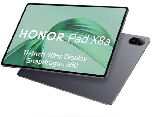 HONOR Pad X8A 4GB 128GB, Espandibile fino a 1TB, WIFI Tablet, 11 Pollici 90Hz Display, Snapdragon 680, 4 Altoparlanti, 8300mAh Batteria, Corpo in Metallo, Android 14, Google Service, Grigio