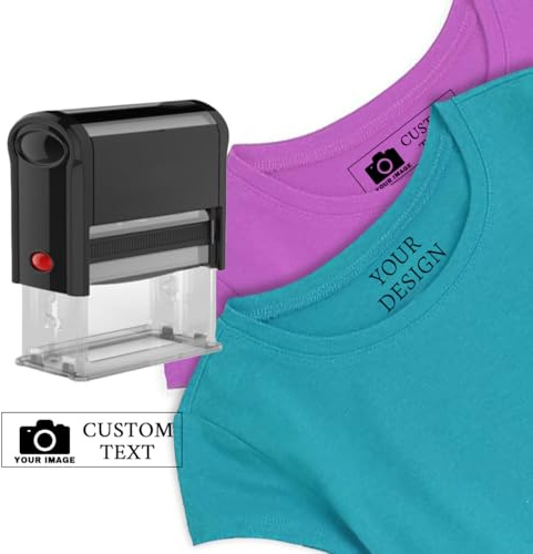 Customized Name Stamp for Clothing Waterproof,Label Stamps for Clothes Permanent Ink,Personalized Self Logo,Signature,Cartoon Image Stuff Supplies,Custom Create Your Own Self-Inking Stamp