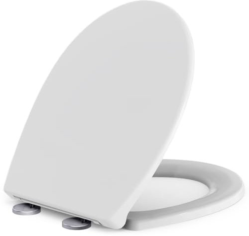 SURFOU Abattant WC Lunette Cuvettes, Cuvette Toilette Avec Frein De Chute Declipsable, Lunettes Toilettes Couvercle Blanche, Abbatants Battant Universel Abbatant Toilettes Blanc Abattants Toilet