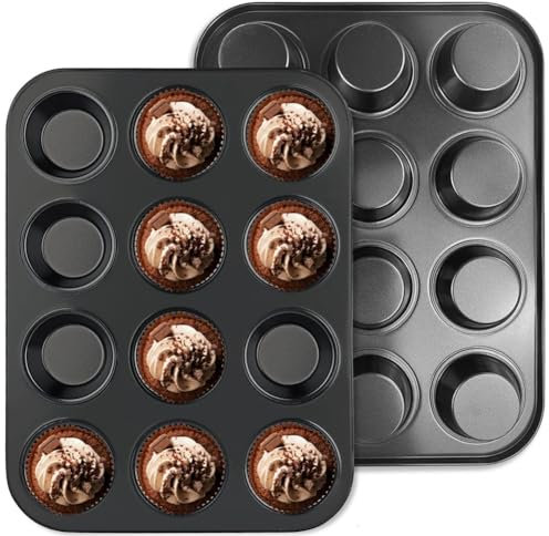 Okeeyseda Vassoio per Muffin Antiaderente di Alta qualità per 24 Muffin, per Cupcakes, Brownies