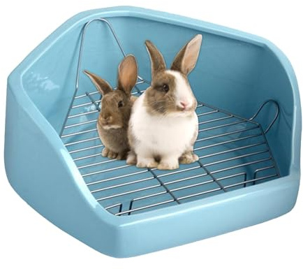Haustiertoilette für Käfig – Haustier-Hasentoilette für kleine Tiere, Eckpfanne, Abnehmbarer Draht, Pentagon-Form, für den Innenbereich, kleines Haustier-Töpfchentrainer für Chinchilla,