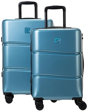 Pierre Cardin Set DE 2 VALISES RIGIDES Intense (Tailles S,M) Blue Grey | Set de 2 Valises Rigides INTENSE, Cabine 55 cm et M 65 cm, ABS, 8 Roues, Cadenas, Garantie 2 Ans