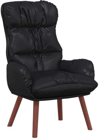 vidaXL poltrona Nero 69 x 74 x 93 cm Pelle Artificiale, Poltrona alla moda, sedia moderna per relax, comoda e resistente in ecopelle per soggiorno, ufficio