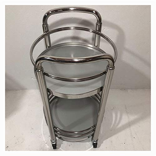 JYHHGDS Barwagen Servierwagen Küchenwagen, Metall Sehr gut geeignet für Zuhause, Wohnzimmer Home Barwagen mit Rädern Silber-400 * 740MM