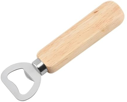 Abrelatas, Abridor de botellas de cerveza con mango de madera - Acero inoxidable, for uso doméstico y en bares
