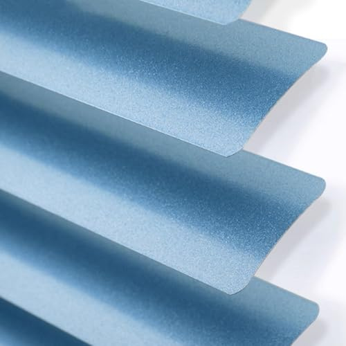 Frosted Azul Cortina Estores Persiana de Aluminio Metal, Persiana Veneciana para Ventanas,Privacidad, Protección contra la luz y el Deslumbramiento UV, Personalizable (50×80cm)