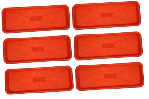 Milisten Sottovasi per Piante in Plastica Pp Set da 6 Pezzi, Vassoi di Drenaggio Rettangolari per Piante da Interno e Giardino, Resistente all'Usura e Antigoccia per Vaso da Fiori