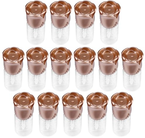 PENIKOKO 15pcs Rose Shaped Lip Gloss Tubes with Screw Caps Creative DIY Lip Balm Containers Leak-resistant Cosmetic Bottles for Travel Daily Use and Making