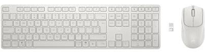 HP 490C Combo Tastiera e Mouse Wireless Multidispositivo (Porta USB-A, Bluetooth, 22 Tasti Programmabili, Ricevitore USB, Tasto Copilot, Batteria a Lunga Durata) QWERTY Italiano, Bianco