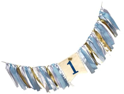 DOITOOL Geburtstagsbanner Stoffgirlande Navy Blau Wimpelkette zum Aufhängen Partydekoration für Geburtstagsfeier und Babyparty
