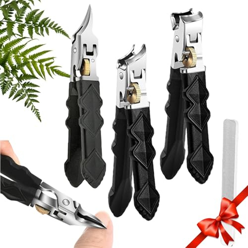 Nagelknipser, Rutschfeste Griff-OberfläChe, Agelknipser Mit Breiter BackenöFfnung und Slanted Nail Clippers füR Senioren, füR Dicke NäGel (3pcs)