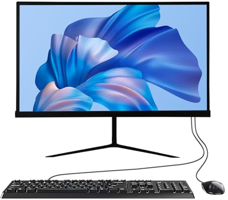 ALNERUZL Computadora de escritorio todo en uno de 22 pulgadas, pantalla FHD N5095 Quad Core 8G RAM 512G SSD ROM PC, para juegos de oficina en casa, conexión WiFi Bluetooth de escritorio
