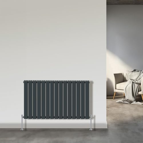 NRG Designer Radiator Anthracite 600x1020mm Flat Panel Double Column