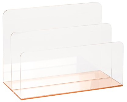C.R. Gibson Rose Gold Clear Acrylic File Holder