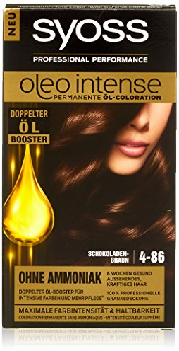 Syoss Oleo Intense Haarfarbe, 4-86 Schokoladenbraun, 3er Pack (3 x 115 ml)