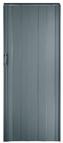 h&s Falttr/Schiebetr Grau H. 202 cm B. bis 96 cm Neu mit Doppelwandprofil 0,7 cm