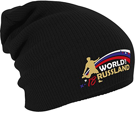 Fan-O-Menal Textilien Beanie Lungo Slouch Beanie Cappello Invernale World Cup Russland 18-55413 Nero