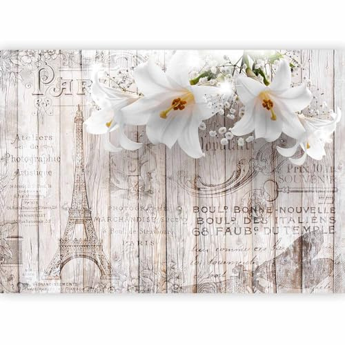 murando Fotomurales Flores Lirio 350x256 cm XXL Papel pintado | tejido no tejido Decoración de Pared decorativos Murales moderna de Diseno Fotográfico Madera óptica Paris