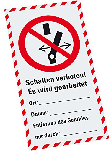 LEMAX® Wartungsanhänger Verriegelung nicht öffnen,Kunststoff,76x147mm,Kabelbinder,10/VE