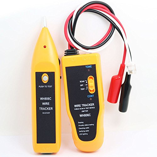 NUZAMAS Network Tester Handheld Cable Tracer with Earphone High Sensitive Telephone Cable Tester Wire Finder, Telephone Line Test, Continuity Checking, LAN Ethernet RJ45 RJ11
