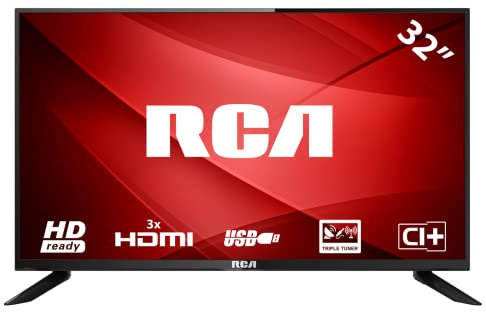 RCA RB32H1 LED TV (32 Pulgadas HD TV), Ci+, HDMI+USB, Triple Tuner (DVB-C / -T2 / -S2), 60Hz, Mediaplayer