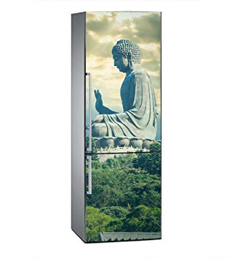 Oedim Vinilo para Frigorífico Buda en Hong Kong 185x60cm | Adhesivo Resistente y Económico | Pegatina Adhesiva Decorativa de Diseño Elegante
