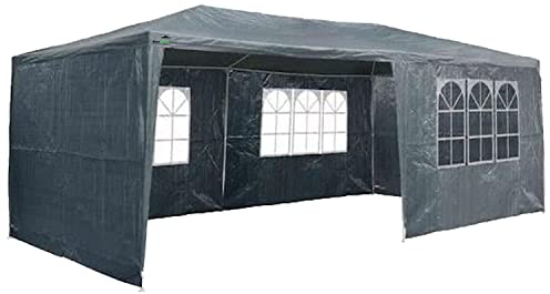 MaxxGarden Gazebo da Giardino - 3x6m - Padiglione di 18m² con 6 pareti laterali avvolgibili - Idrorepellente - Protezione UV 50+ - Antracite