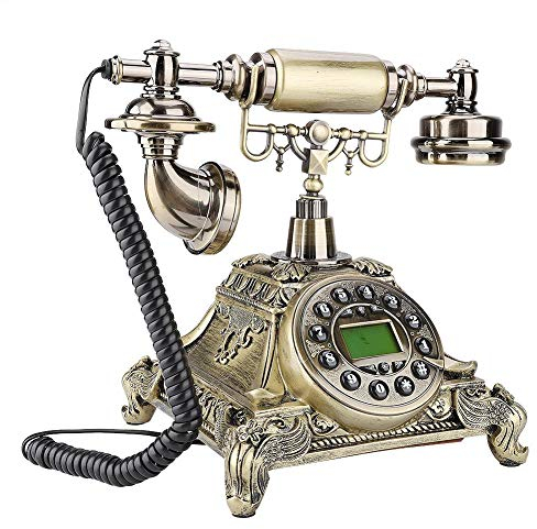 Vintage-Telefon, Retro-Antik-Tischtelefon im europäischen Stil mit FSK, automatischer Erkennung und DTMF-Anruferkennung für das Home Office
