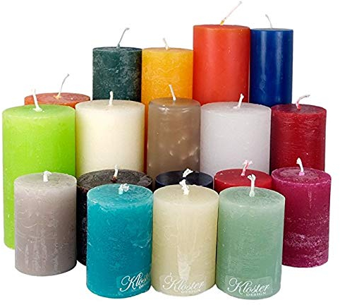 Kloster Design 6 Kilo RUSTK Stumpenkerzen durchgefärbt von Kerzenwelt, 1. Wahl, Kerzenpaket Kerzenset (bunt)