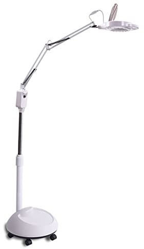 LENTE 8 DIOTTRIE LAMPADA D'INGRANDIMENTO CON STATIVO, LUCE FREDDA BIANCA PER ESTETISTA, ESTETICA, LABORATORIO E LAVORI DI PRECISIONE_ELEGANZA DEL BLACK