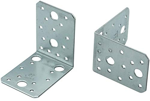 Winkelverbinder - 90 x 90 x 65 mm - 12 er Set - Feuerverzinkt - Lochwinkel ohne Sicke - Made in Germany - SC