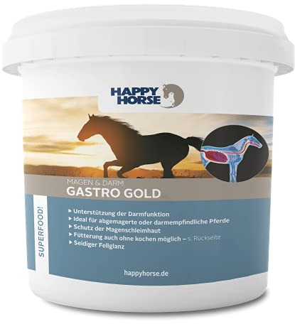 Happy Horse Gastro Gold | Gold-Leinsamen für Pferde | 5kg | Pferdefutter zur Unterstützung der Magen-Darm-Funktion | Schutz der Magenschleimhaut | Reich an Schleimstoffen & Omega-3-Fettsäuren