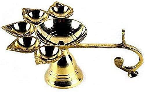 Rastogi Handicrafts Messing-Öl Deepak Panch Arti Diya