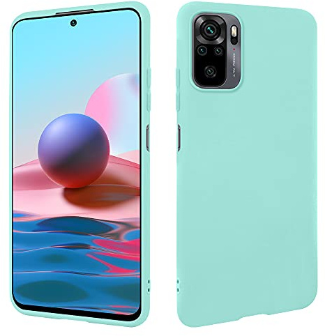 HSP Funda para Xiaomi Redmi Note 10 / 10s, Carcasa Silicona, Case, Turquesa | Antigolpes, antiarañazos, cortes precisos, bordes elevados, cámara protegida, capa cover, protector para móvil y teléfono