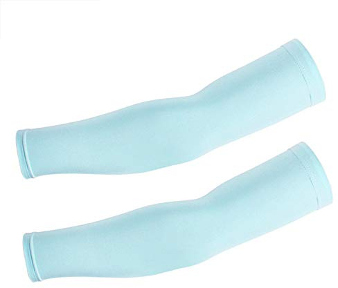DETUCK Mangas de ciclismo UPF50+, protección solar, enfriamiento, seda helada, absorción del sudor, secado rápido, transpirable, alta elasticidad, mangas anti UV (un par)